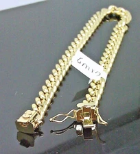 REAL Men 10k Yellow Gold Bracelet 6mm Miami Cuban 7.5 Inch On Sale Free Shipping