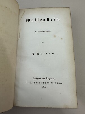 Wallenstein ein Dramatisches Gedicht von Schiller - 1858 German Antique Book