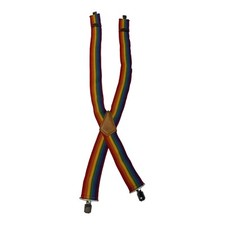 American Eagle Rainbow Colorful Striped Suspenders Pride 31" Long