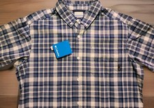 Columbia Men's Rapid Rivers II Short Sleeve Shirt Mens M Blue White Striped