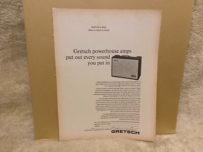 JBFA4 ADVERT 11X8 GRETSCH SUPER BASS AMPS