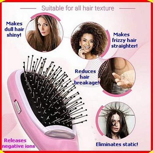 Ionic Anti-Frizz Hair Brush in 3 colors. Get Frizz-Free, Fly Away-Free Hair. 