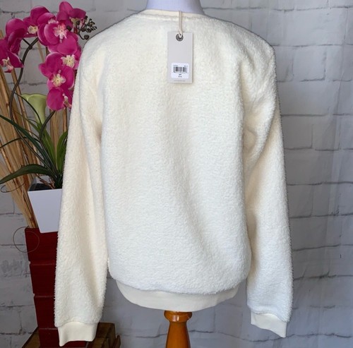 Lucky Brand Sherpa Crew Neck Ivory Sweatshirt Women's Sizeens Size Small NWT - Picture 4 of 12