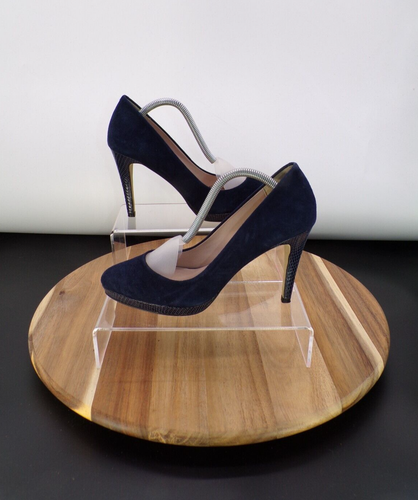 Mu0026S Marks and Spencer Navy Court Heel Suede Women UK Size 6 Slip On Ladies  Shoes | eBay