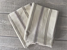 Custom Made Pillow Covers Designer Jacquard Stripe Fabric 29” X 19” Set/2