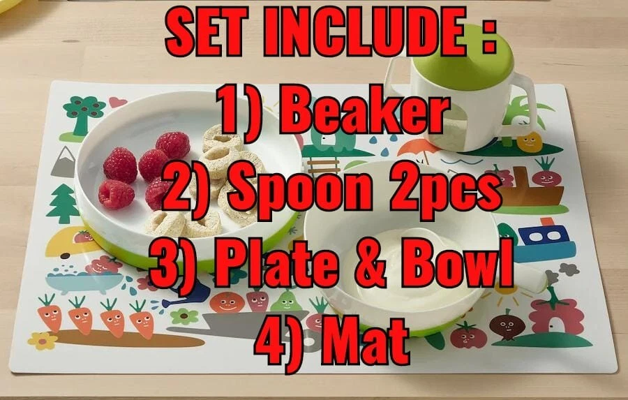 Utensilios autoalimentables para bebés IKEA 6 piezas (vaso de entrenamiento, cucharas, plato, tazón y tapete) Foto 2 de 4