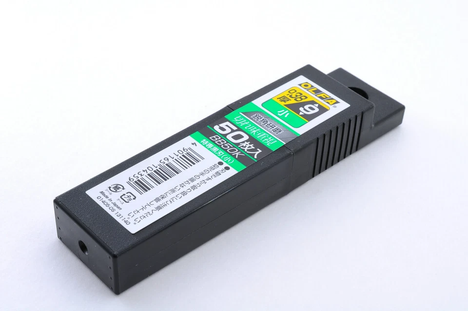 Hoja negra de repuesto OLFA 9 mm BB50K o BB10K (ABB-50 o ABB-10B) 50 o 10 hojas Foto 3 de 4