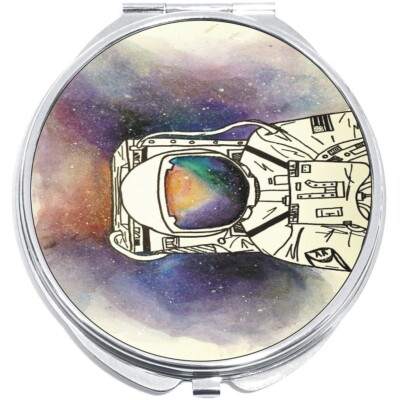 Astronaut Space Colors Compact with Mirrors - Perfect for your Pocket or Purse