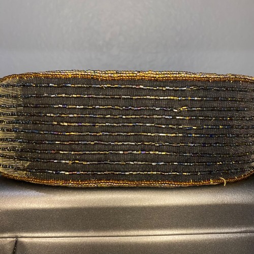 Retro Vintage Beaded Embroidered Art Deco Collectible Purse w/ Handle & Strap - Picture 10 of 14