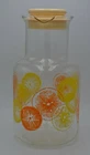 Vintage Pyrex 2 Qt. Carafe Pitcher w/ Tan Lid #3520 Citrus Slices