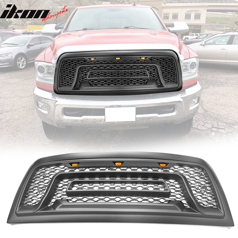 Dodge Ram 2500 3500 Matte Black Front Grille Guard with Signal Light 2010-2018