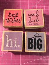 Sentiments Rubber Stamps By Hamptons Art Qty 4