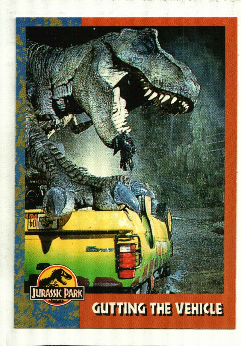 1993 Topps JURASSIC PARK Trading Card - # 39 GUTTING THE VEHICLE