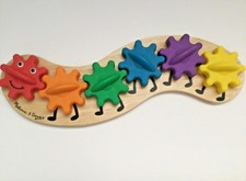 melissa & doug rainbow caterpillar gear toy with 6 interchangeable gears