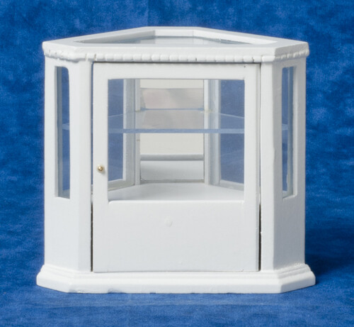 Dolls House Shop Display Cabinet White Corner Furniture Miniature 1:12th Scale