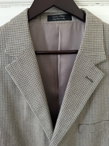 Andrew Fezza Men’s 44L Long 100% Silk Tan Sport Coat Jacket EUC - Picture 2 of 11