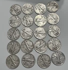 liberty walking half dollar (20) - silver 1916-1947 - circulated uncertified