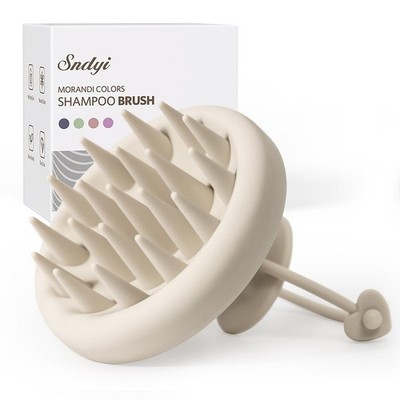 Sndyi Silicone Scalp Massager Shampoo Brush, 1 Count (Pack of 1), Oatmeal