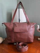 Lily Jade Madeline Leather Convertible Backpack Tote Brown Crossbody Diaper Bag