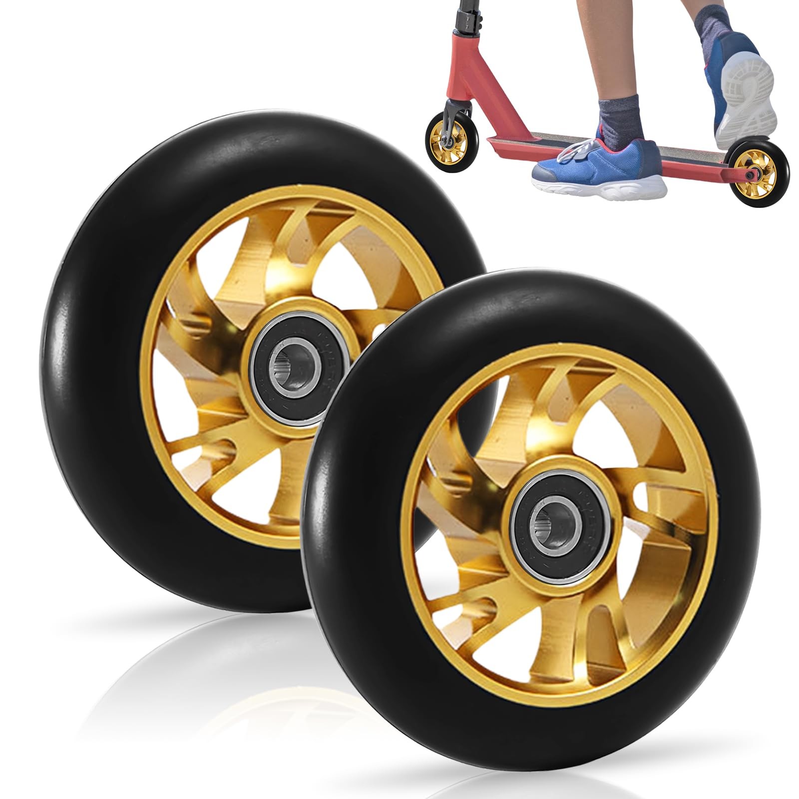 Roues de rechange pour trottinette 2 pièces 120mm scooter