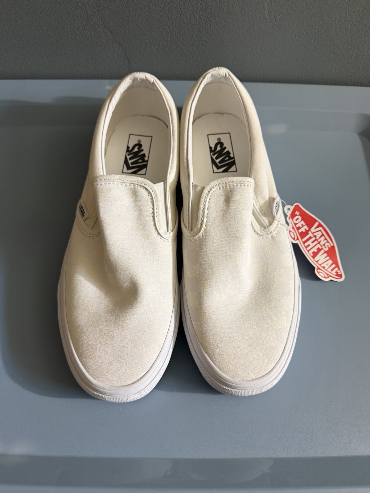 Vans Classic Slip White Checkerboard Men’s 10.5 New