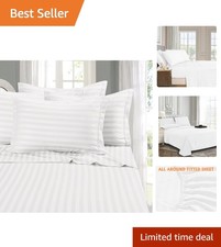 1500 Thread Count King White Microfiber 6-Piece Sheet Set - Luxurious Comfort