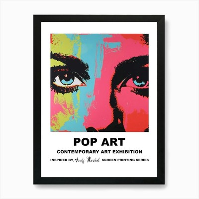 Poster Augen Pop Art 4 Kunstdruck gerahmt Wandbild Poster Leinwanddruck Bild