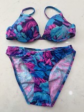 Venus Tropical Floral Bikini U/W Halter Booster Top B/C  Bottoms 6 Perf Con