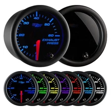 GlowShift Tinted 7 Color 60 PSI Exhaust Pressure Turbo Drive Pressure Gauge