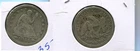 1854 P LIBERTY SEATED SILVER QUARTER FINE 3578T