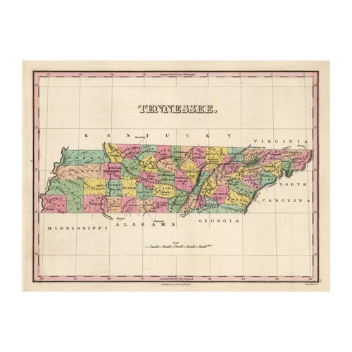 Old Map of Tennessee 1824 - Vintage Tennessee Art - Picture 6 of 29