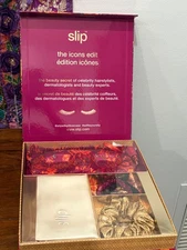 Authentic Slip The Icons Edit Silk Pillowcase, Mask & Scrunchies Set Of 5 New