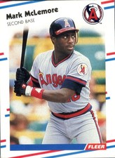 1988 Fleer Mark McLemore #497 California Angels Baseball Card MLB RC Rookie Card. rookie card picture