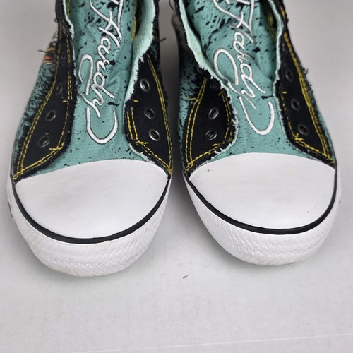 Ed Hardy Sneakers Mens 13 Black High Top Roaring Tiger All Over Print Laceless - Picture 4 of 10