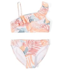Abercrombie  Fitch Girls Ruffle Two-Piece Swimsuit, Multi Palm Pattern