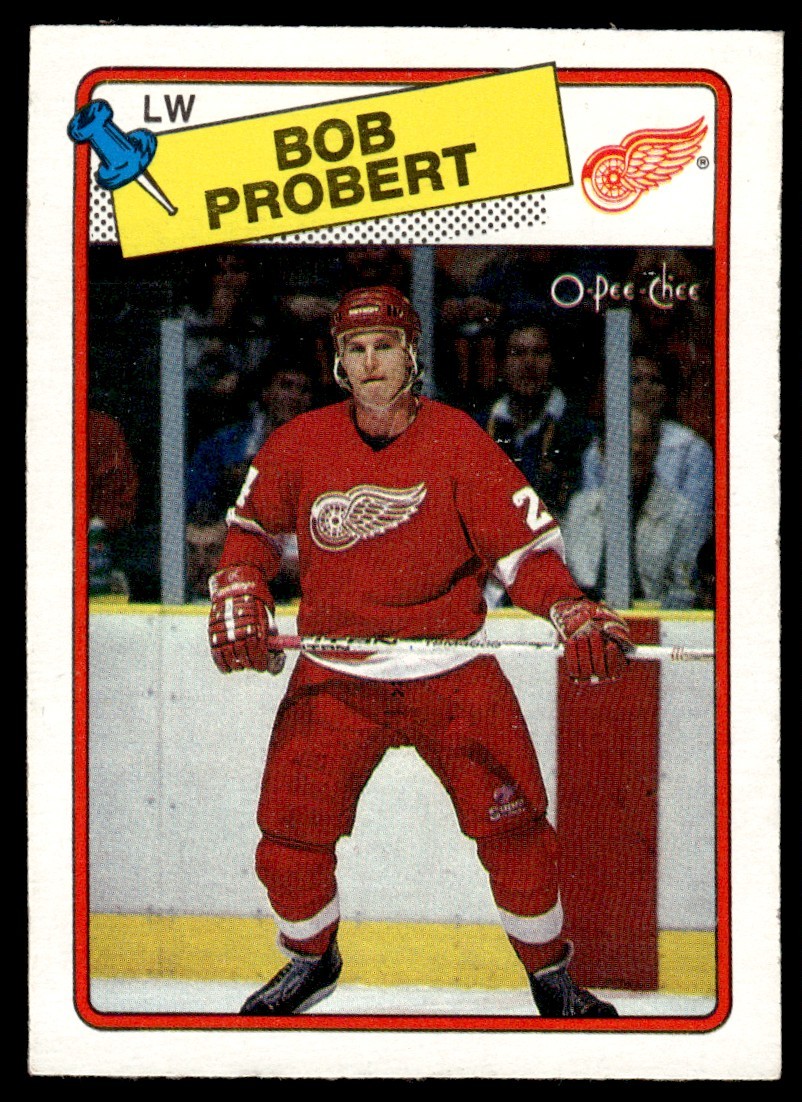 1988-89 O-Pee-Chee Bob Probert Rookie Detroit Red Wings #181