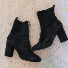 ZARA Black Suede Zip Round Toe Bootie Women's Boots EU 39 7114/001/030