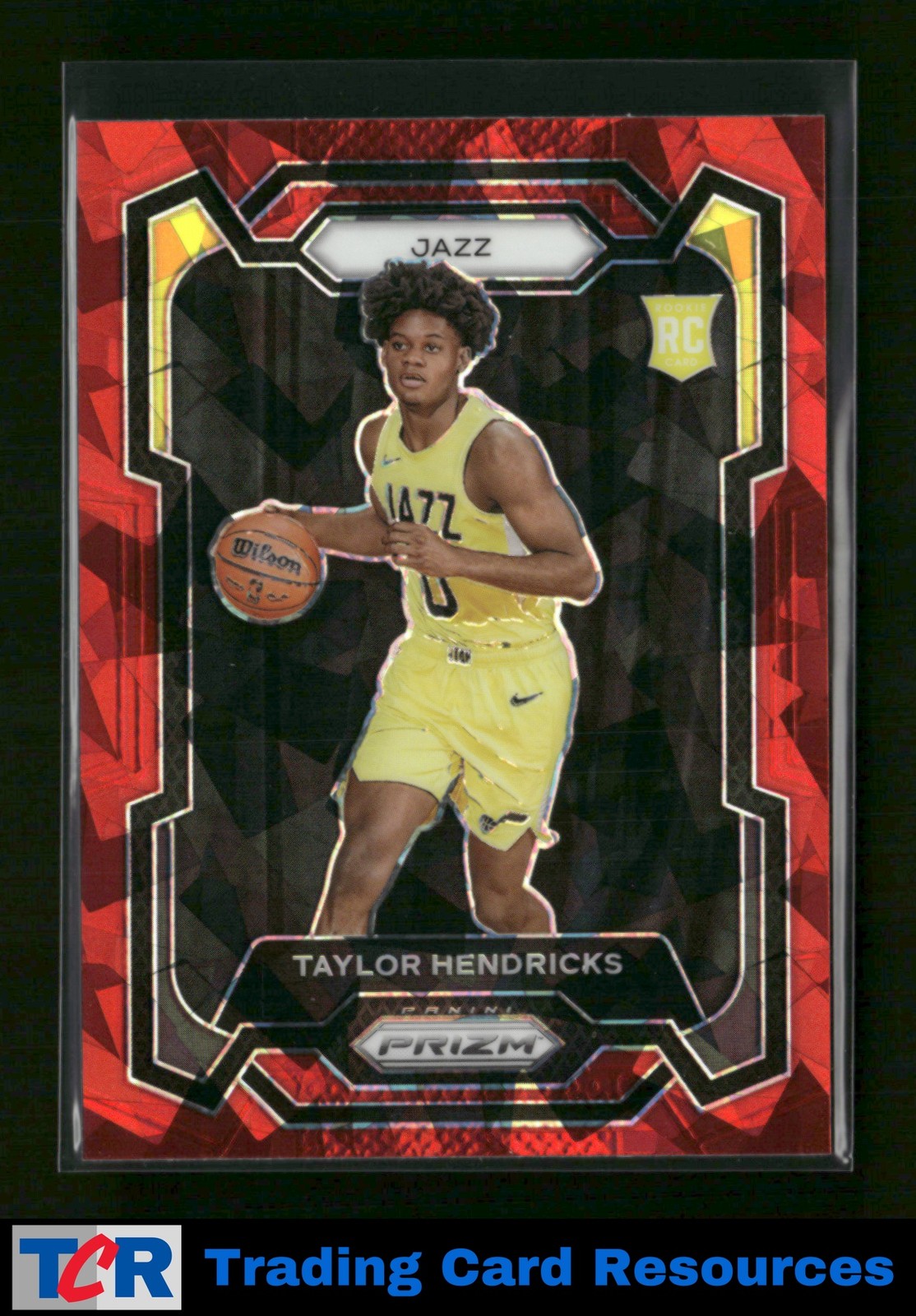 2023-24 Panini Prizm #161 Taylor Hendricks Prizms Red Ice