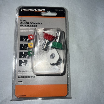 #ad PowerCare 4 Piece Pressure Washer Nozzle Set Gas Electric 2000 3300 PSI NEW $12.00