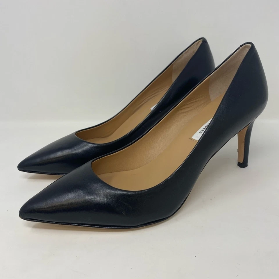 Zapatos de salón Diane von Furstenberg Olee de cuero negro punta Stilleto talla 9,5  Foto 3 de 4