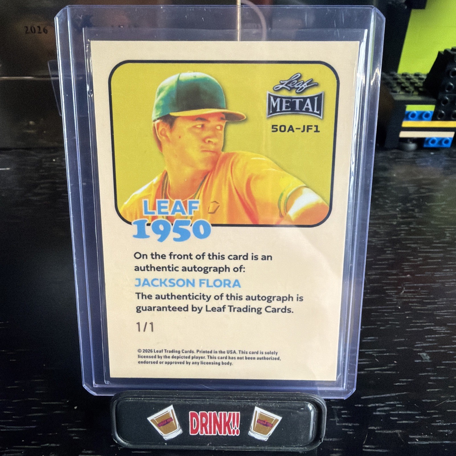 2026 Leaf Metal JACKSON FLORA White Crystal 1950 Auto #1/1 #4 Pick SF Giants!!! view 2