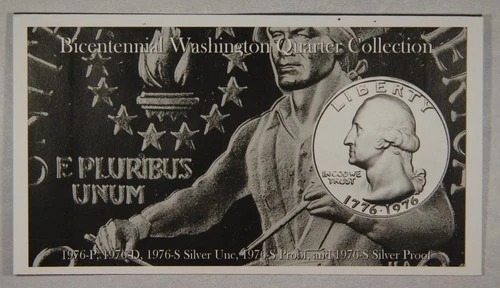 All (5) Bicentennial Quarters 1976 P D S Silver Unc S Proof S Silver Proof
