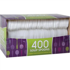 White PP Soup Spoons Boxed - Durable and Disposable 1200pcs
