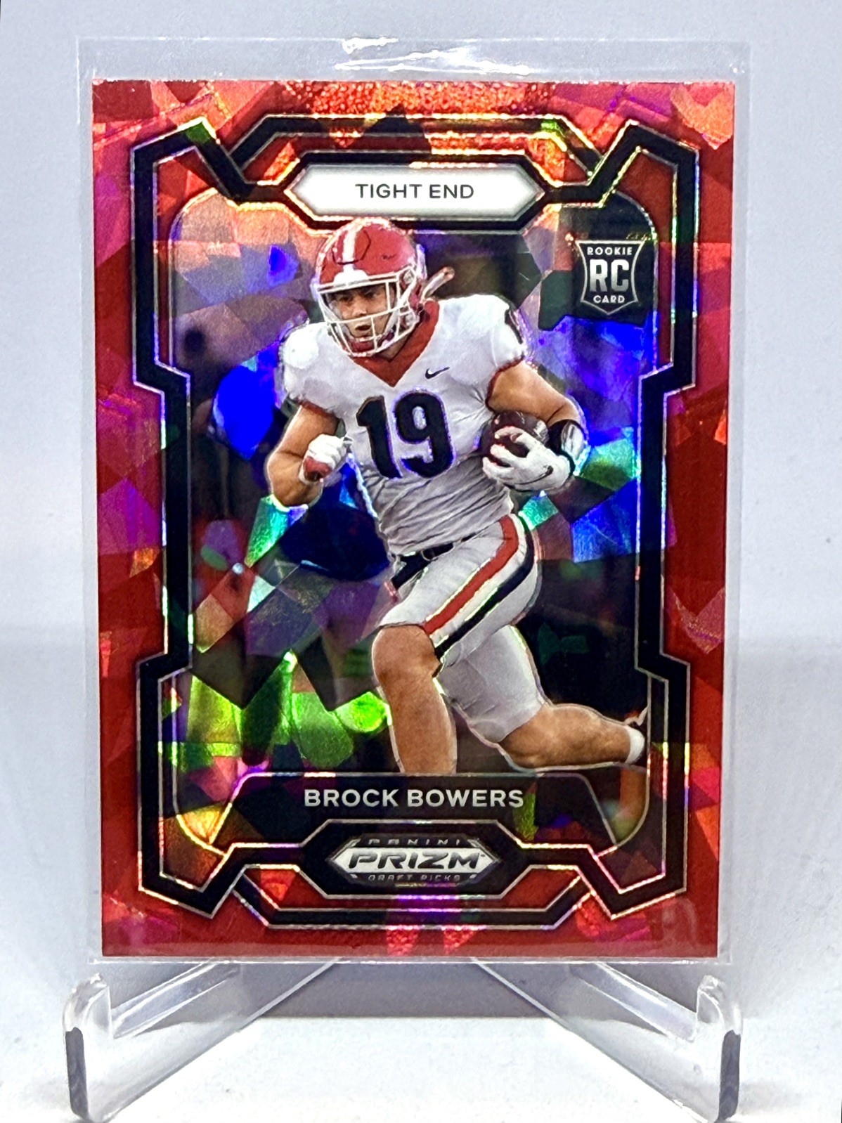 Brock Bowers 2024 Panini Prizm Draft Picks Rookie Red Ice Prizm #107 RC