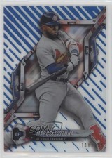 2018 High Tek Pattern 1 Waves/Diagonals Blue Rainbow Foil /150 Marcell Ozuna 0q3