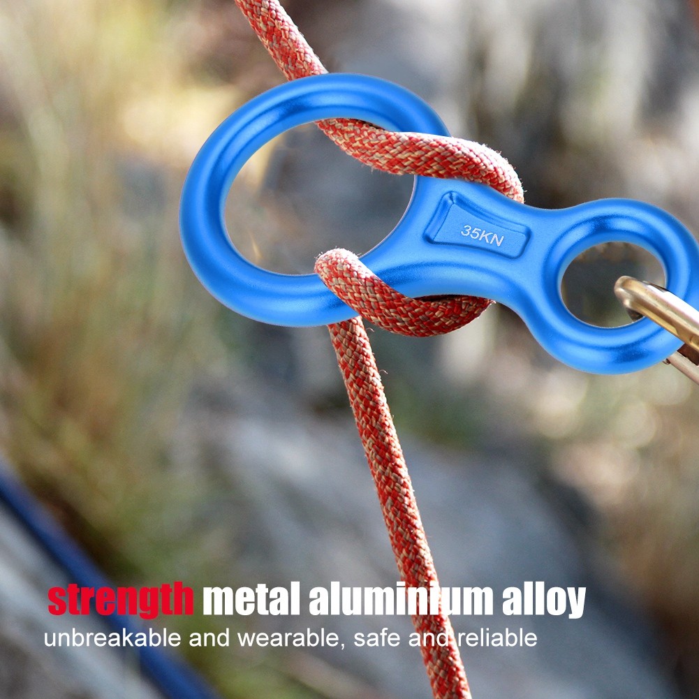 Alloy 35KN Figure 8Ring Rope Descender Climbing Rappelling EquipmentG|.