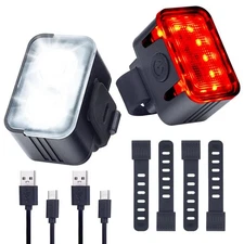 Powerful Rechargeable Bike Light Set - Smart Multi-Modes Ultra Bright Bicycle...