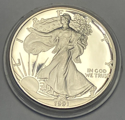 1991 S American Silver Eagle Proof - 1 OZ Fine Silver