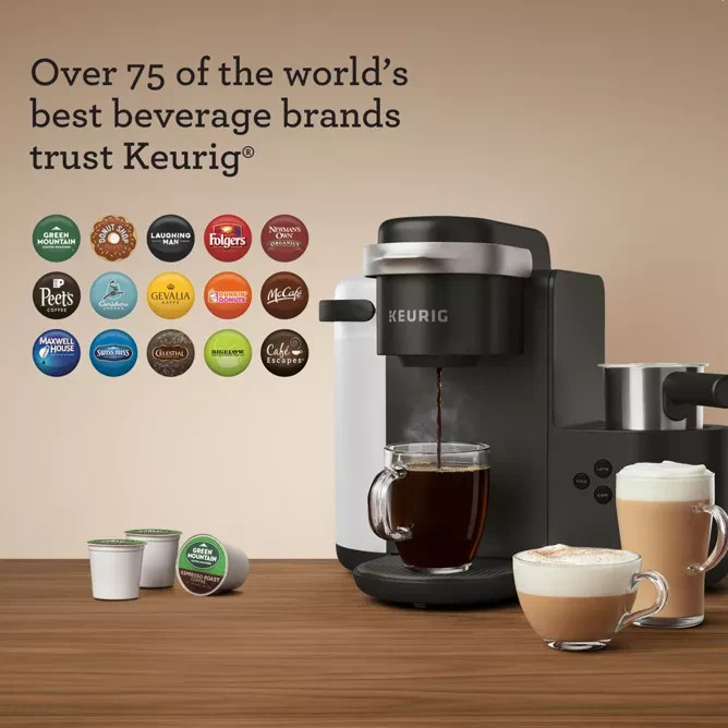 Keurig  K Caf&eacute;  Single Serve  Coffee, Latte, Cappuccino  Maker New Charcoal