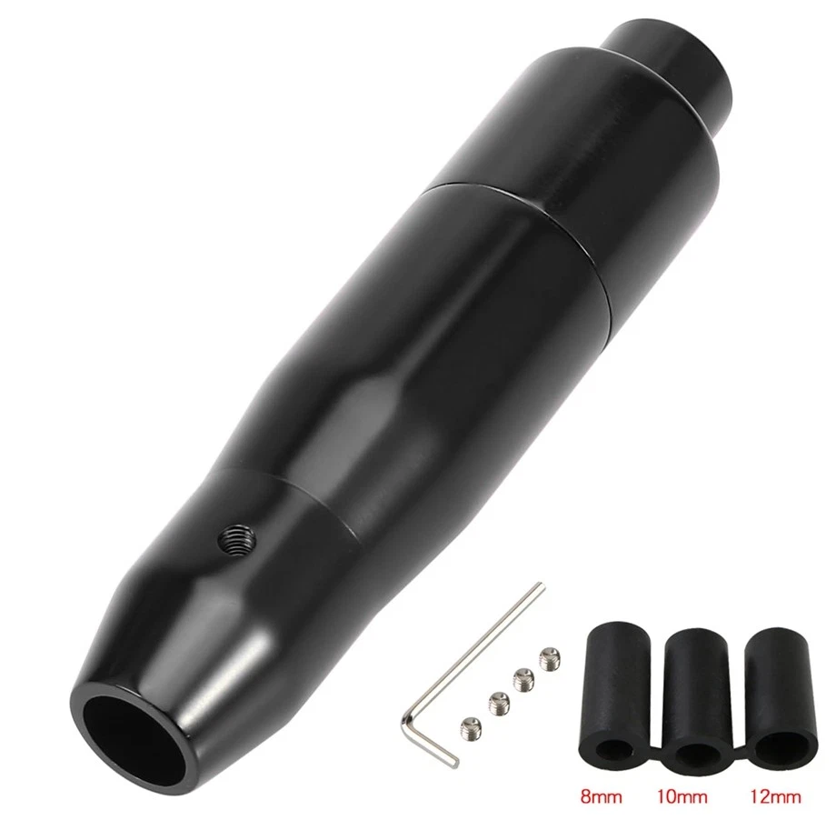 1 pieza perilla de cambio negra perilla de cambio automática con botón universal aluminio Foto 3 de 4